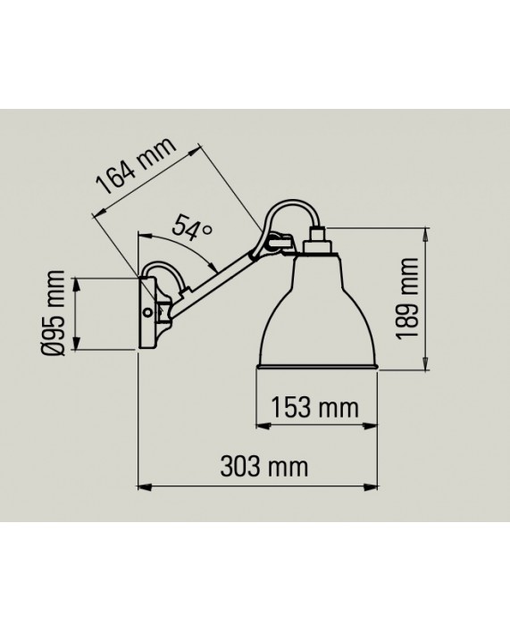 Lampe Gras No104 Wall Lamp Black Body