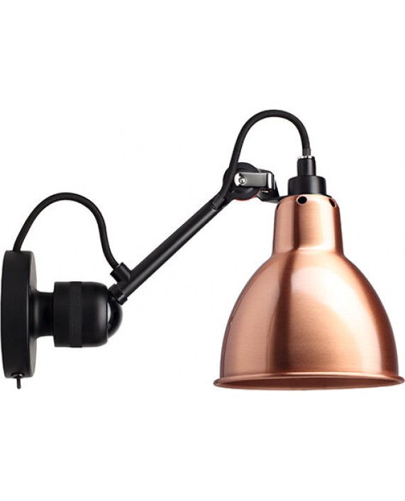 Lampe Gras No304SW Switched Wall Lamp Black Body