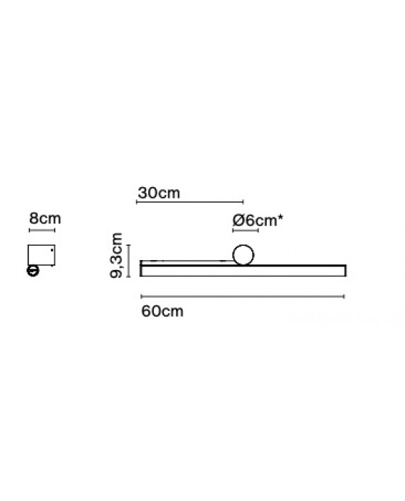 Marset Ambrosia A60 Left AC Wall Lamp