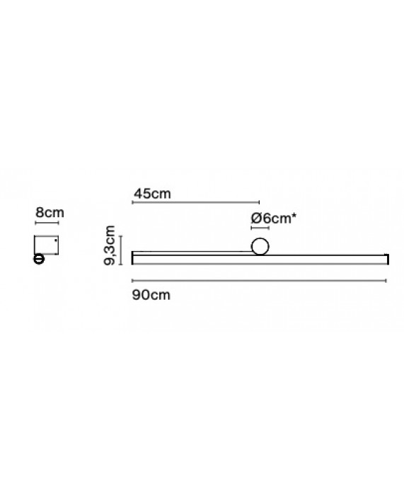 Marset Ambrosia A90 Left AC Wall Lamp