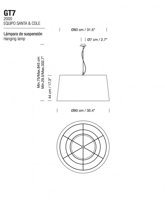Santa & Cole GT7 Suspension Lamp